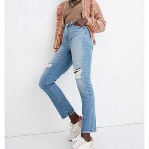 Madewell The Curvy Perfect Vintage Jean in Denman Wash: Ripped Edition Size 28T